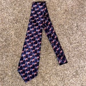 Steven Harris hand made tie with American flag donkeys
